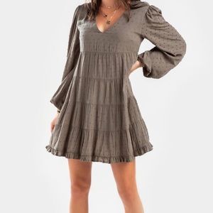 Olive green shift dress